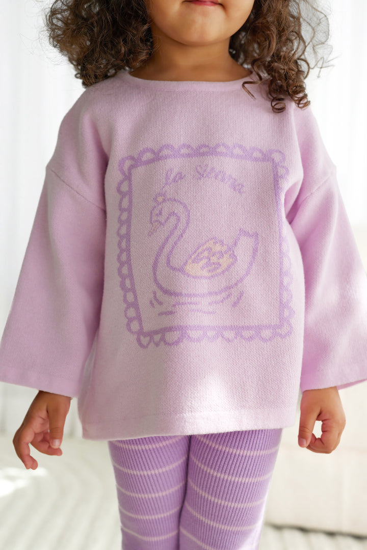 Knitted Long Sleeve Tee - Lavender