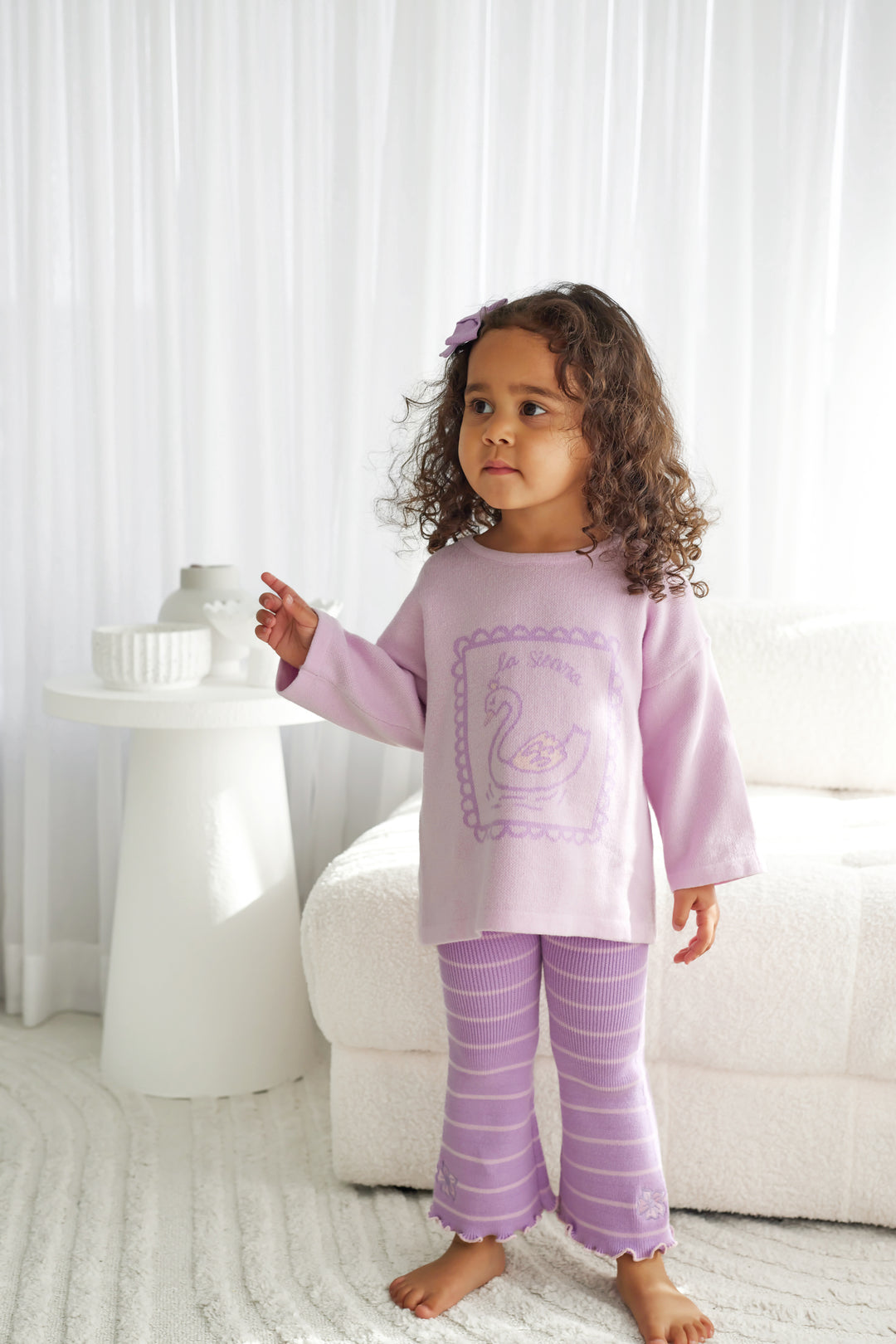 Knitted Long Sleeve Tee - Lavender