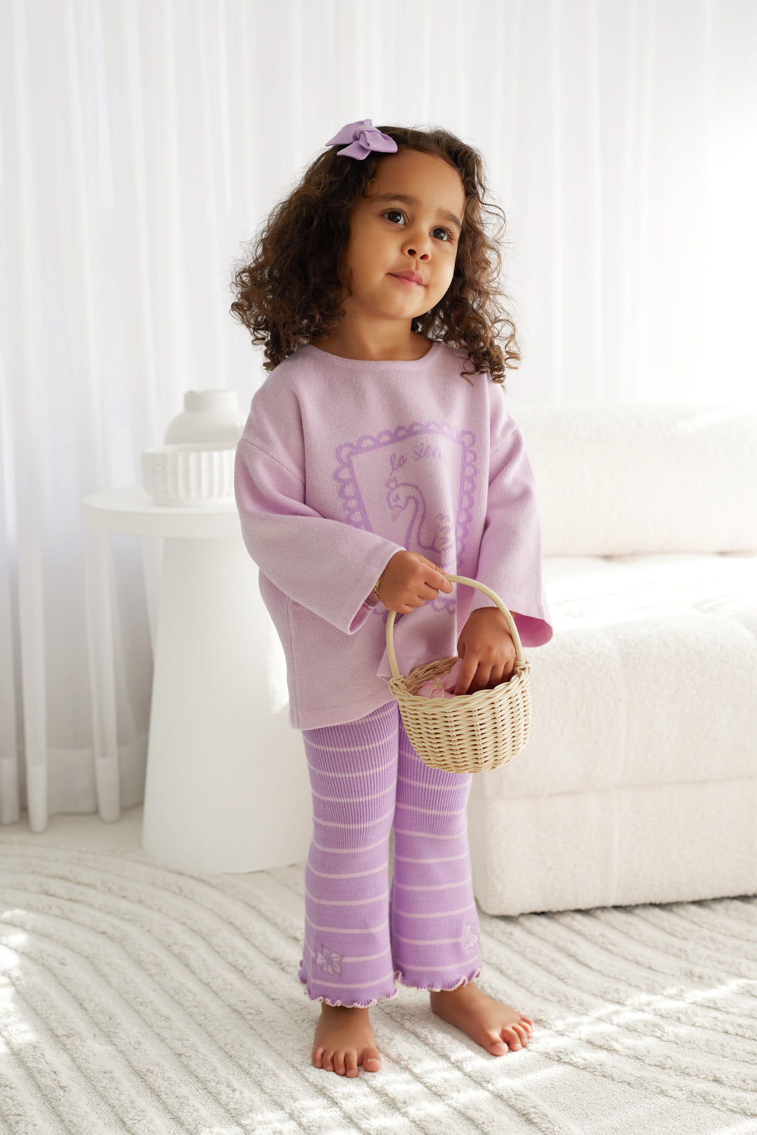 Knitted Flare Leggings - Wisteria Stripe