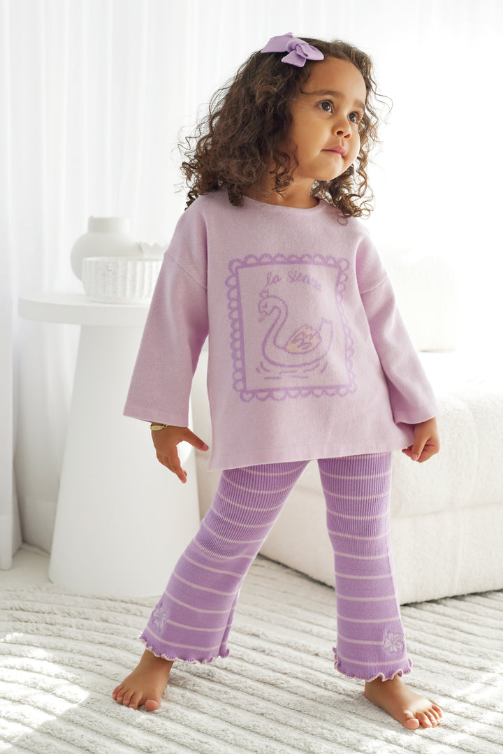 Knitted Long Sleeve Tee - Lavender