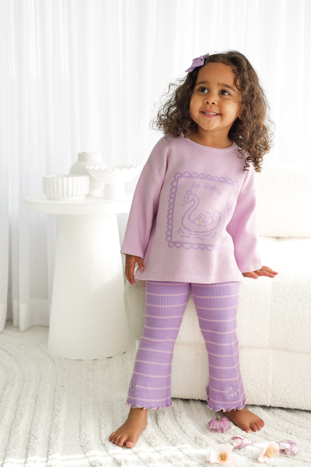 Knitted Long Sleeve Tee - Lavender