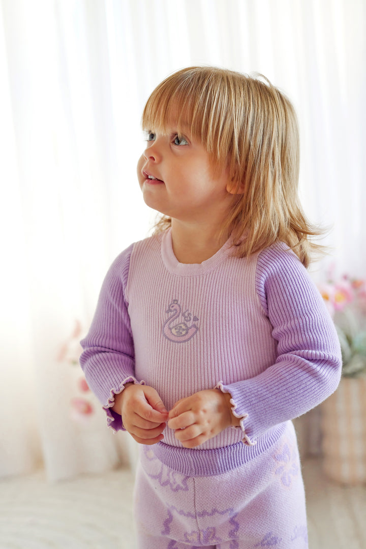 Knitted Bodysuit/Top - Lavender