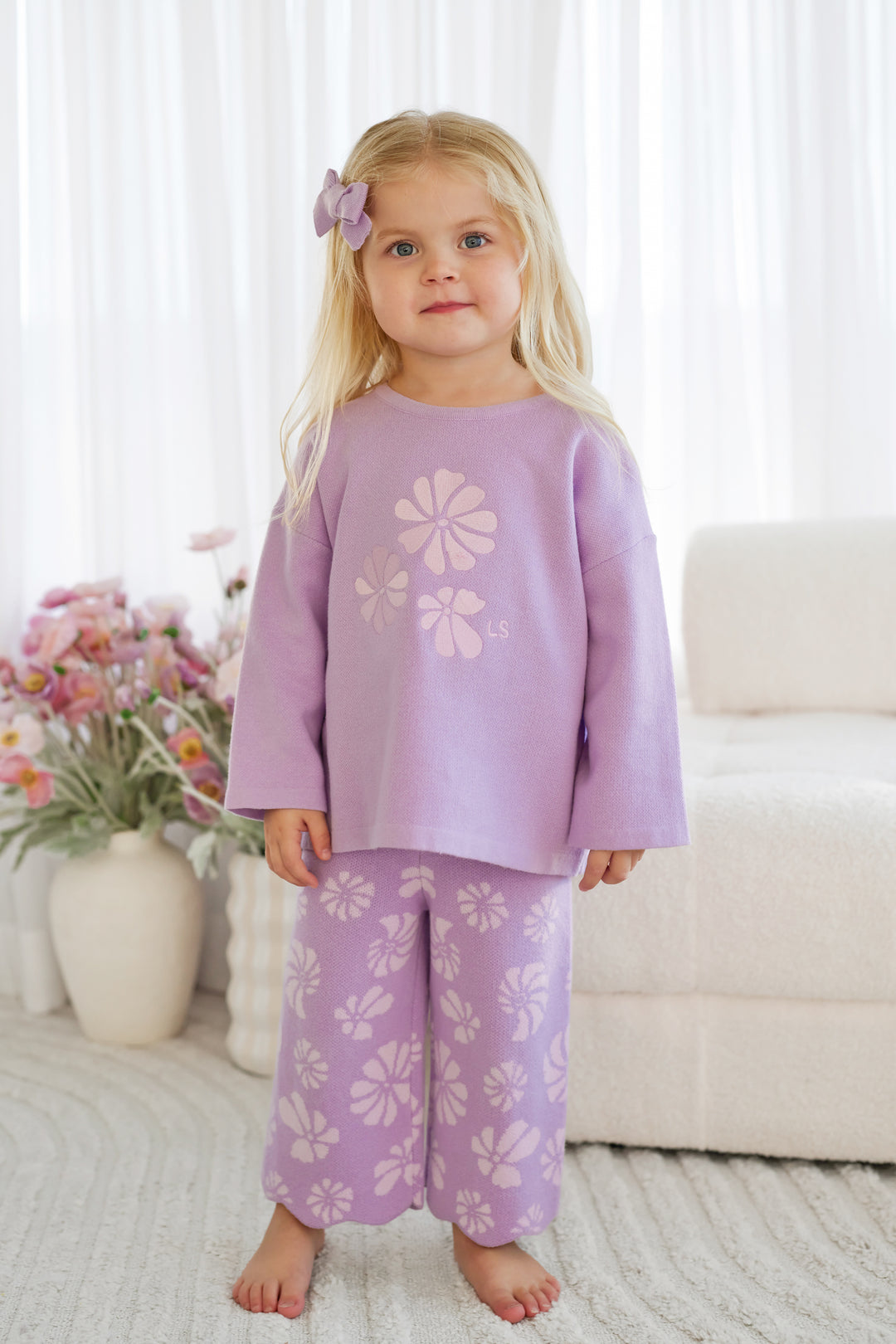 Knitted Long Sleeve Tee - Wisteria