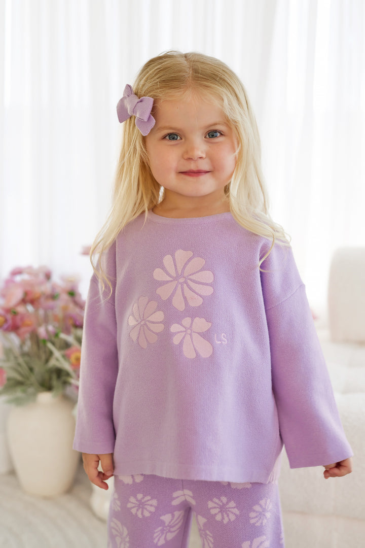 Knitted Long Sleeve Tee - Wisteria