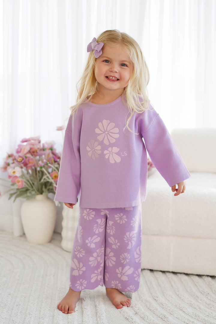 Knitted Long Sleeve Tee - Wisteria