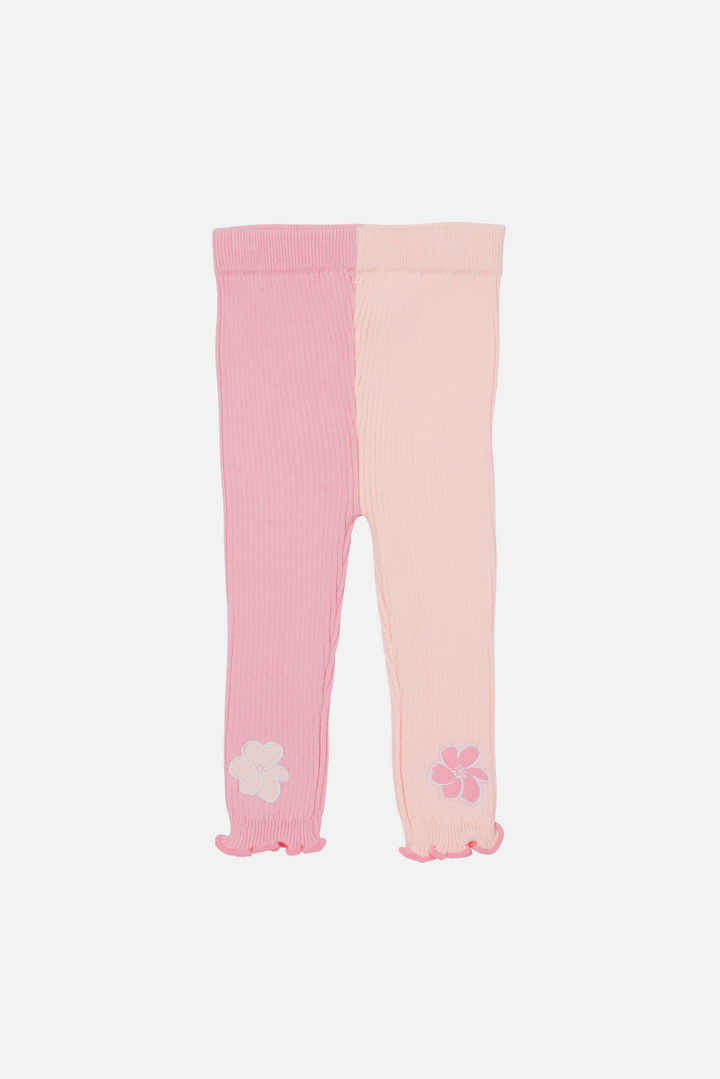 Knitted Leggings - Ballet Pink Two-tone