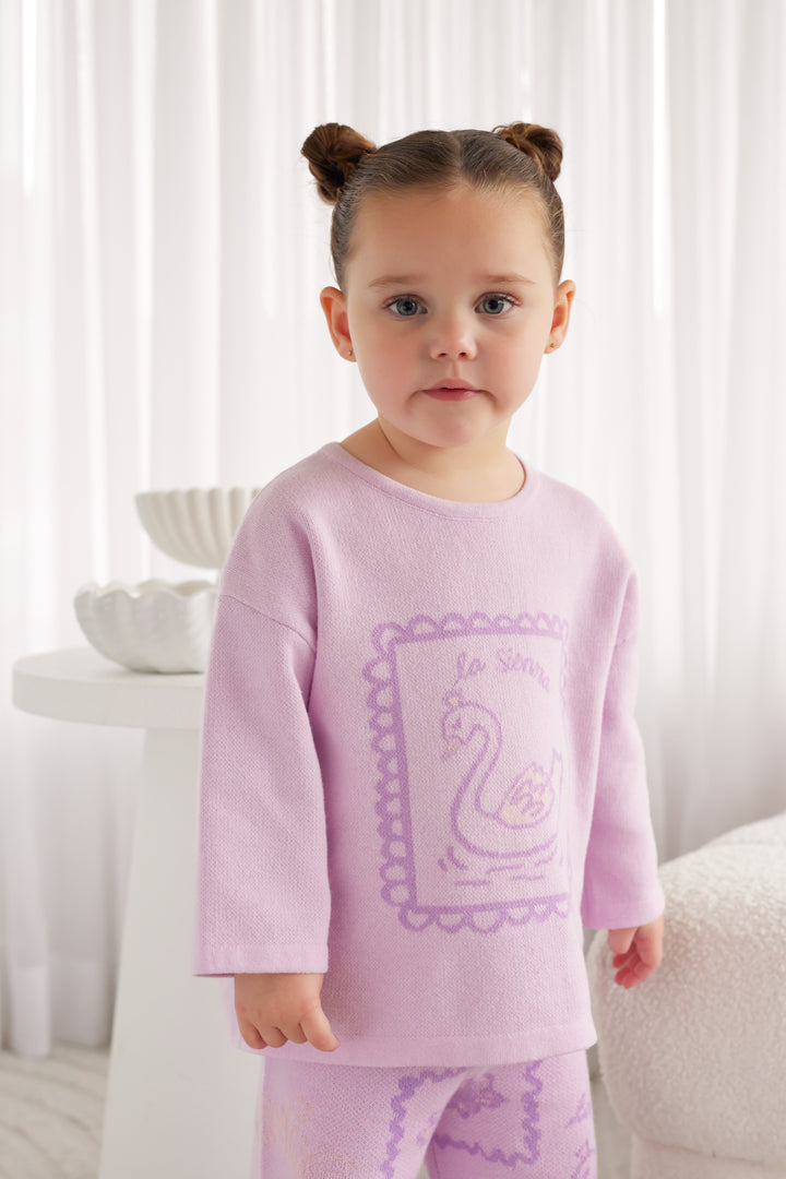 Knitted Long Sleeve Tee - Lavender
