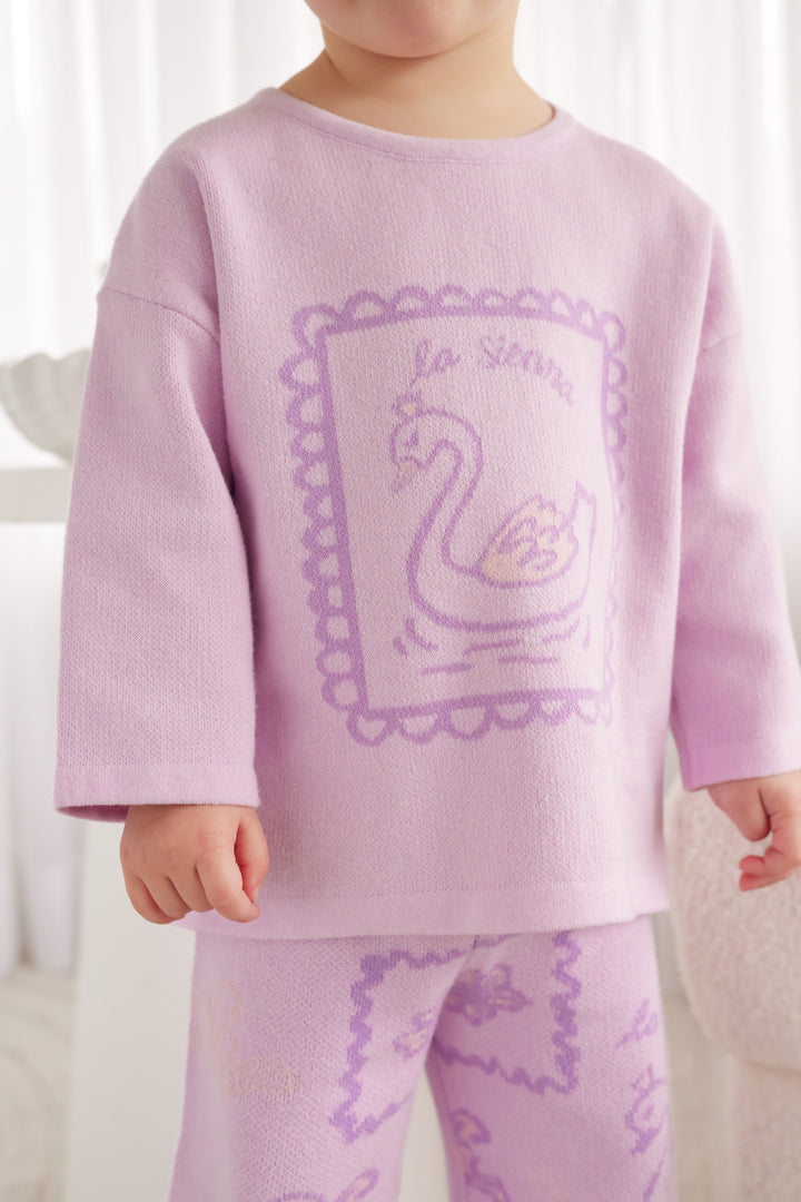Knitted Long Sleeve Tee - Lavender