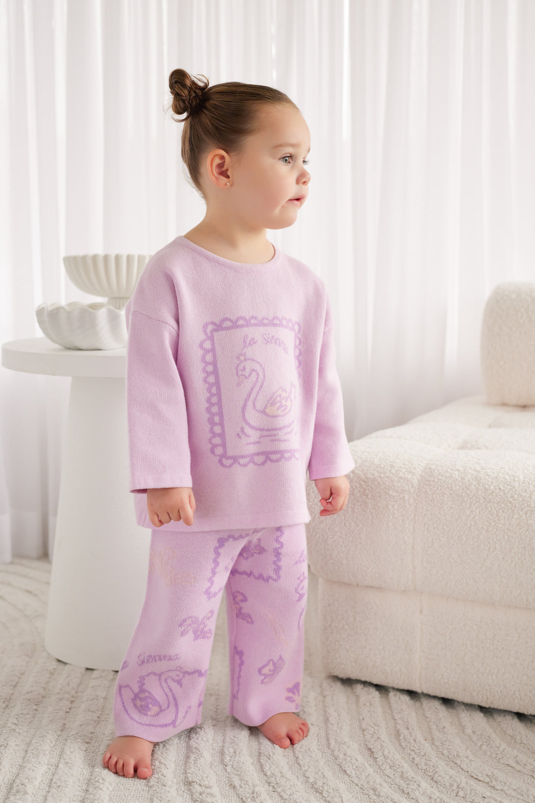 Knitted Wide Leg Pants - Swan