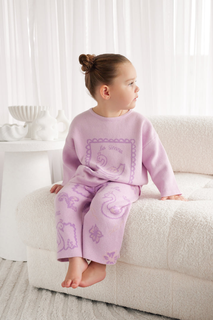 Knitted Long Sleeve Tee - Lavender