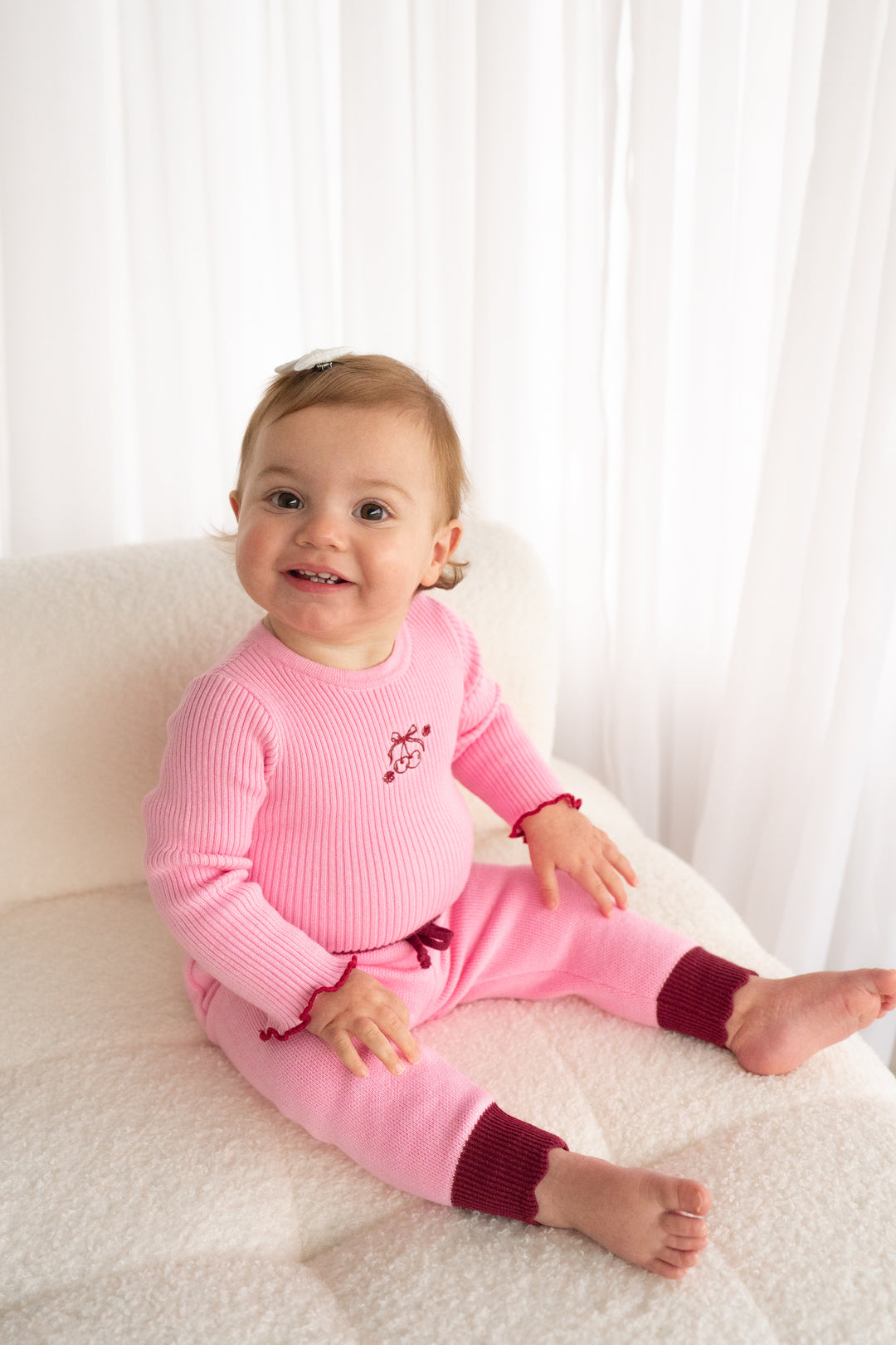 Knitted Bodysuit/Top - Peony Pink