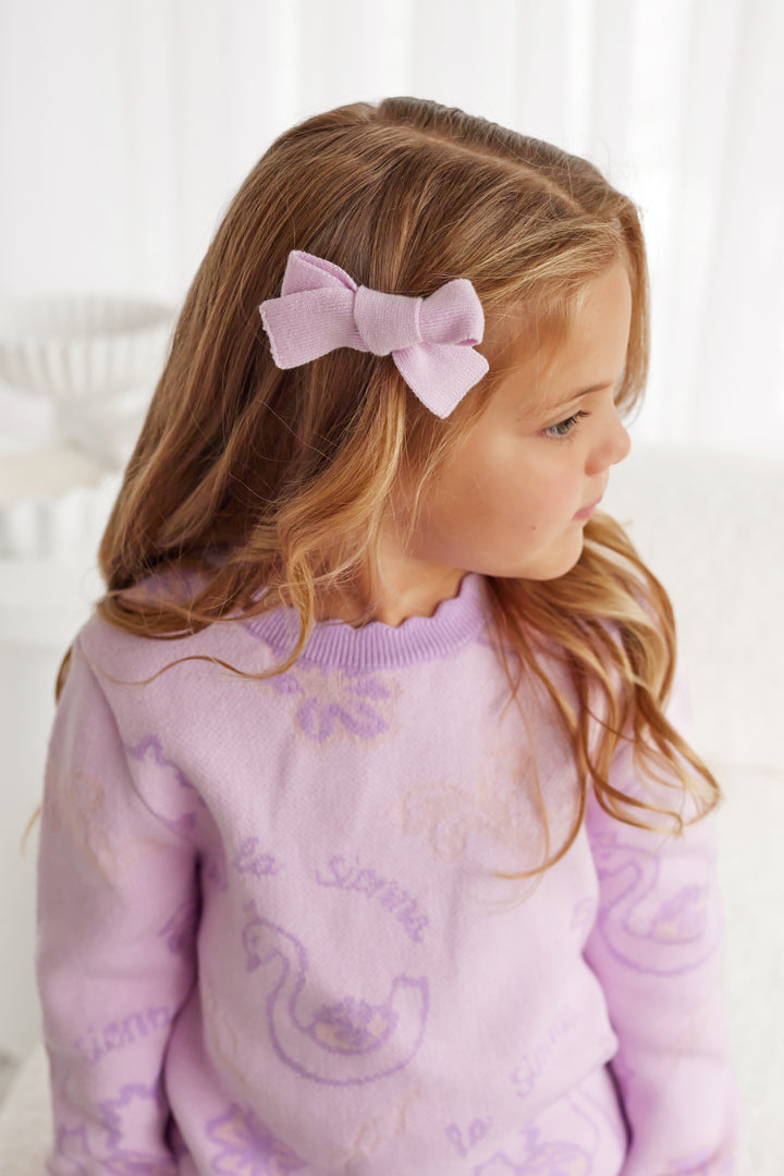 Knitted Mini Bows - Lavender