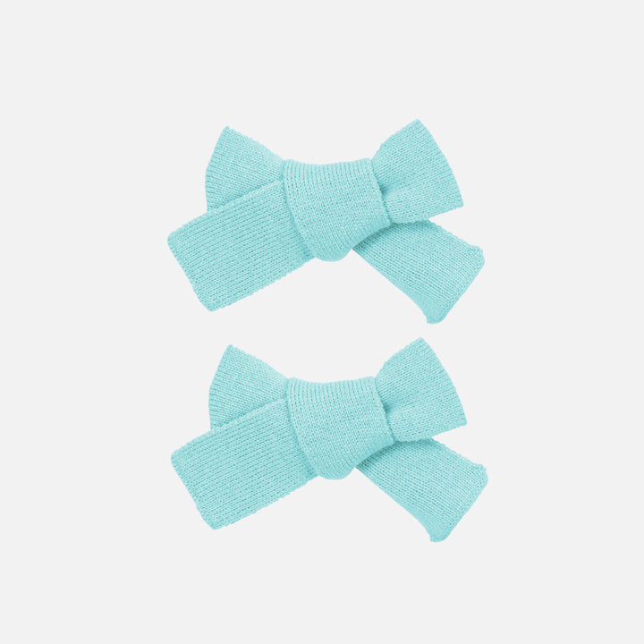 Knitted Mini Bows - Aqua