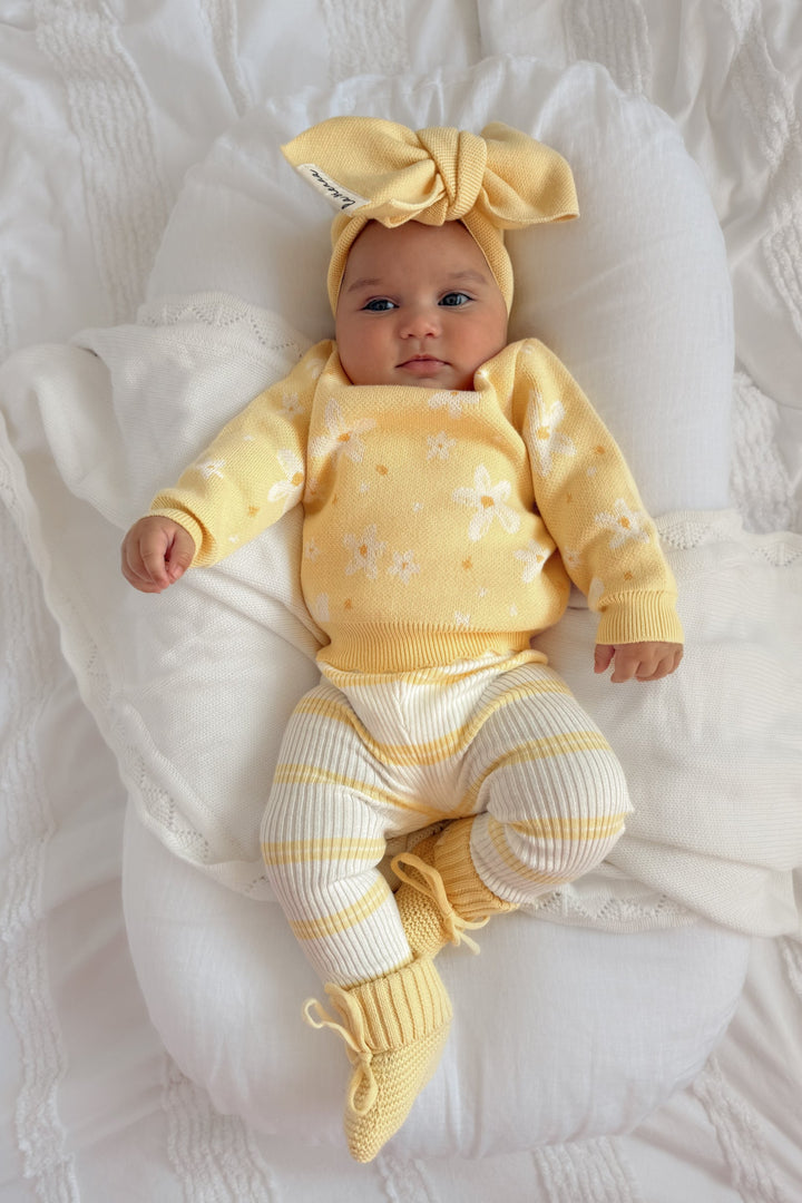 Knitted Leggings - Mango Stripe