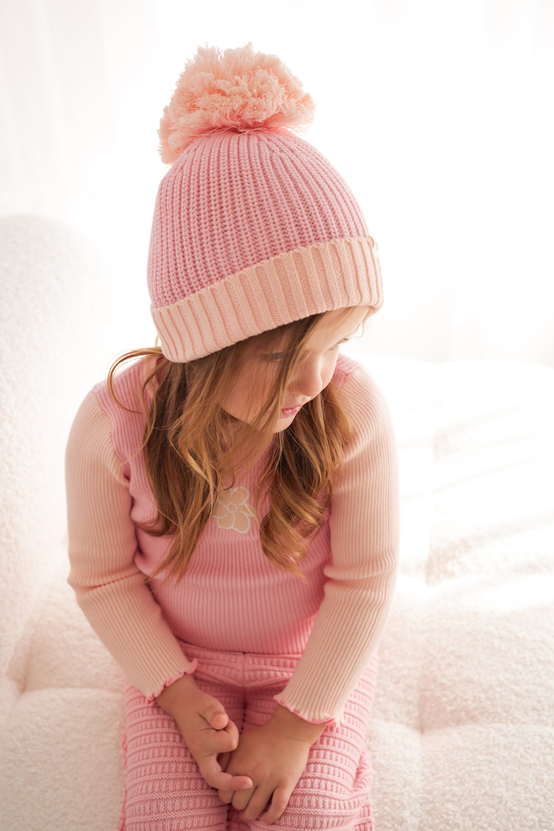 Chunky Knit Beanie - Ballet Pink