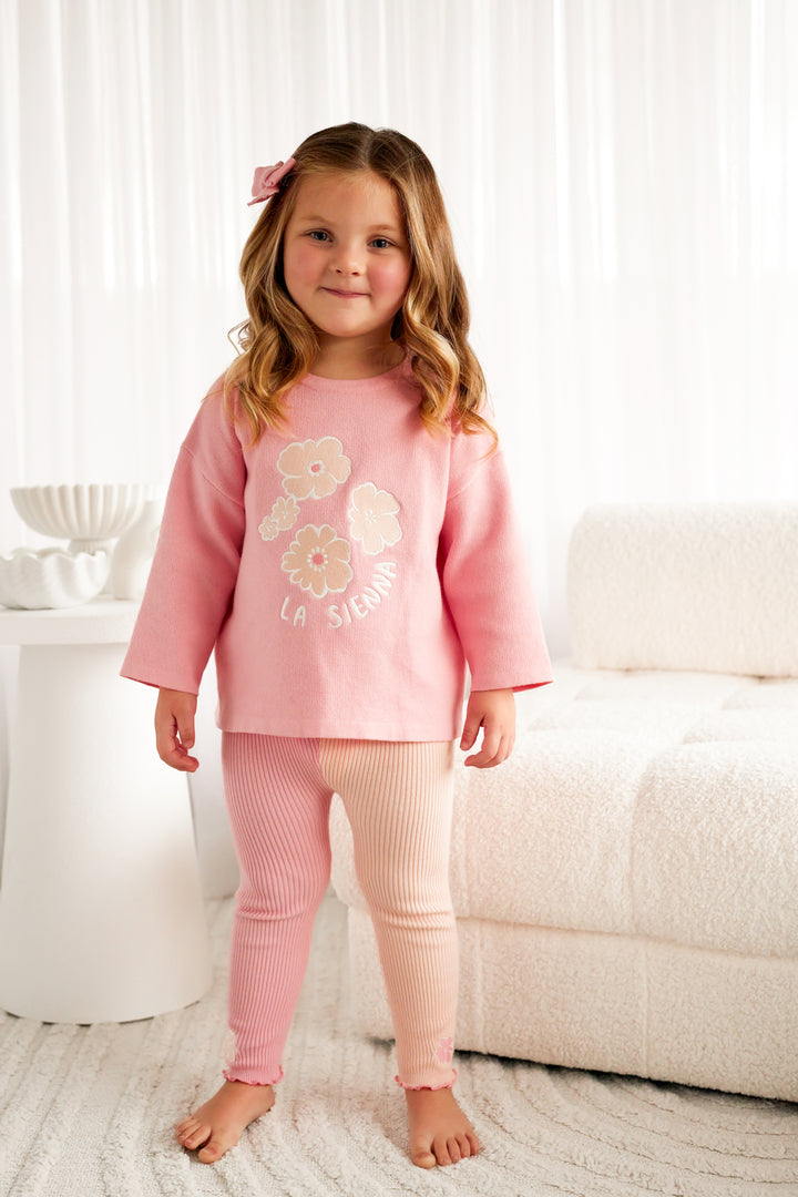 Knitted Leggings - Ballet Pink Two-tone