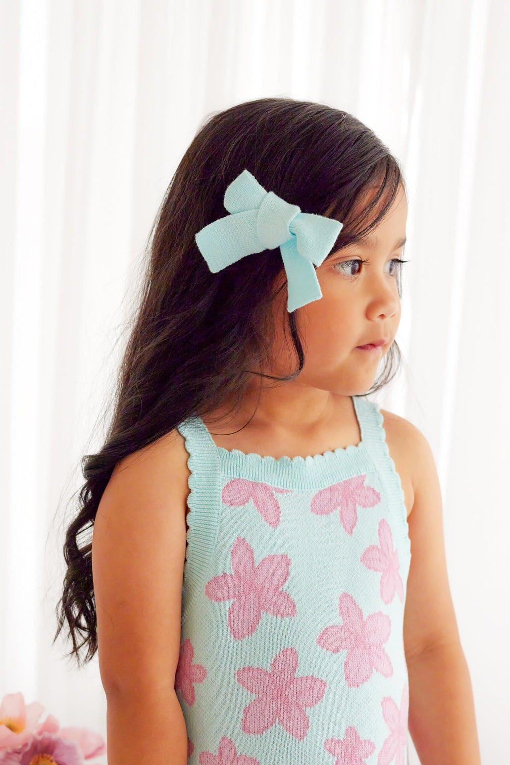 Knitted Mini Bows - Aqua