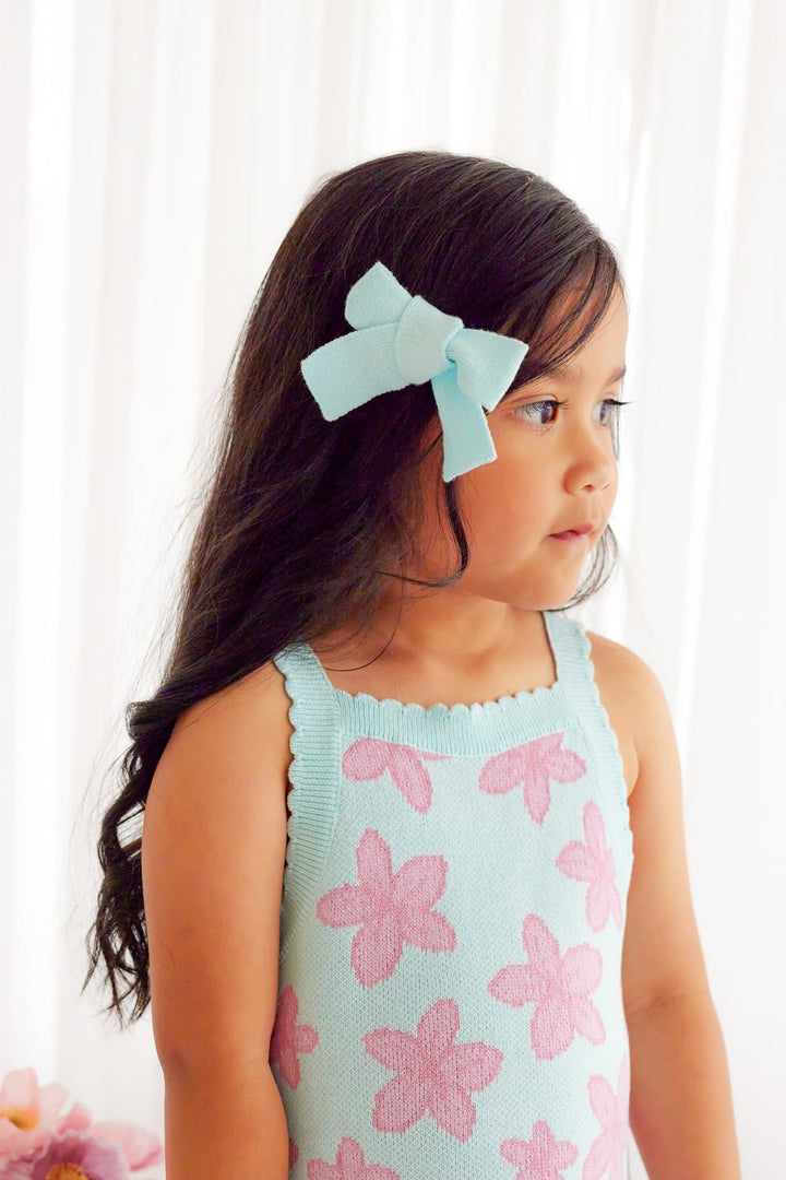 Knitted Mini Bows - Aqua