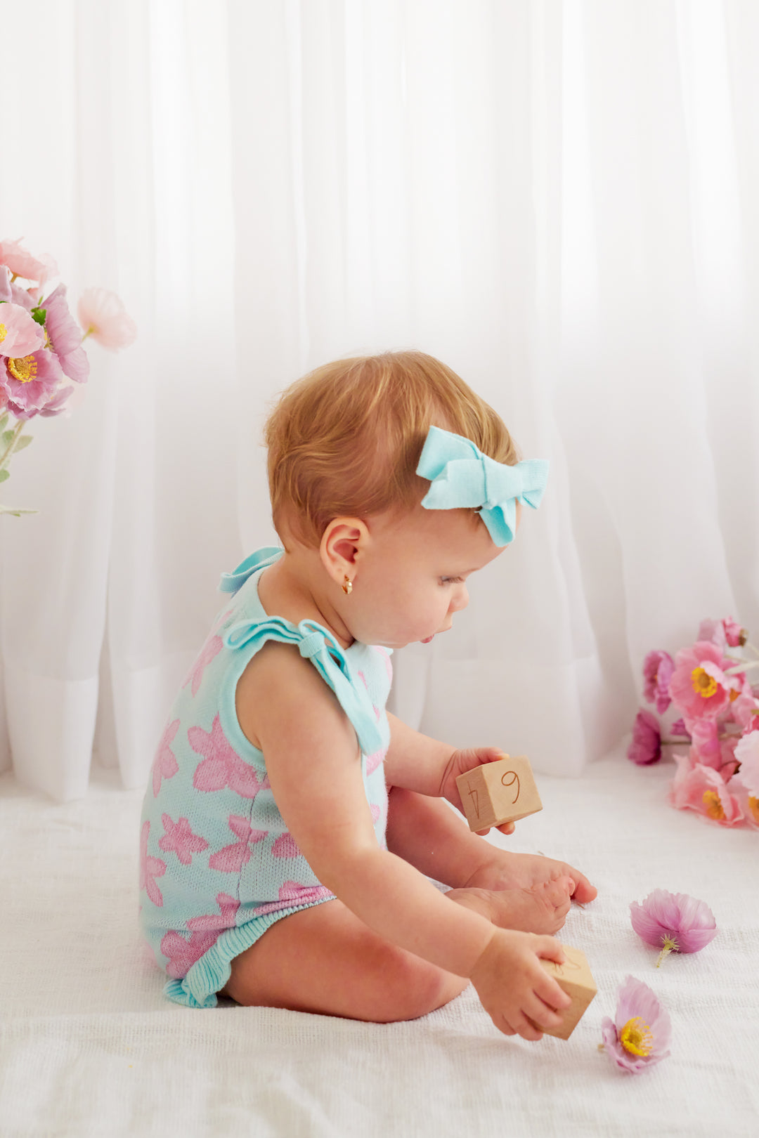 Knitted Mini Bows - Aqua