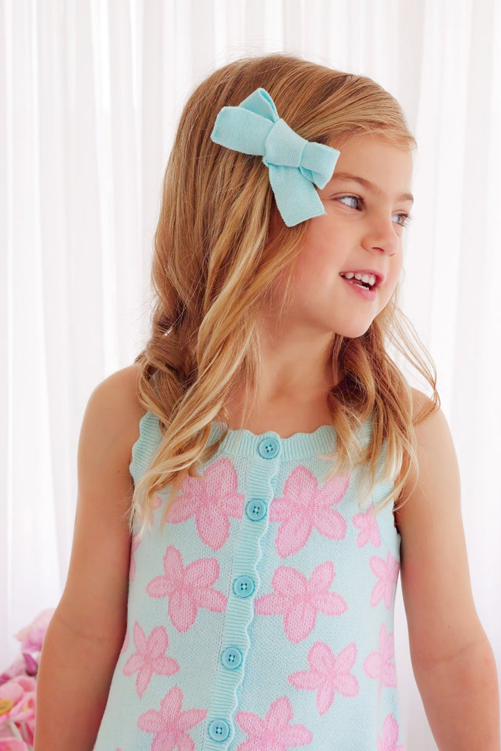 Knitted Mini Bows - Aqua