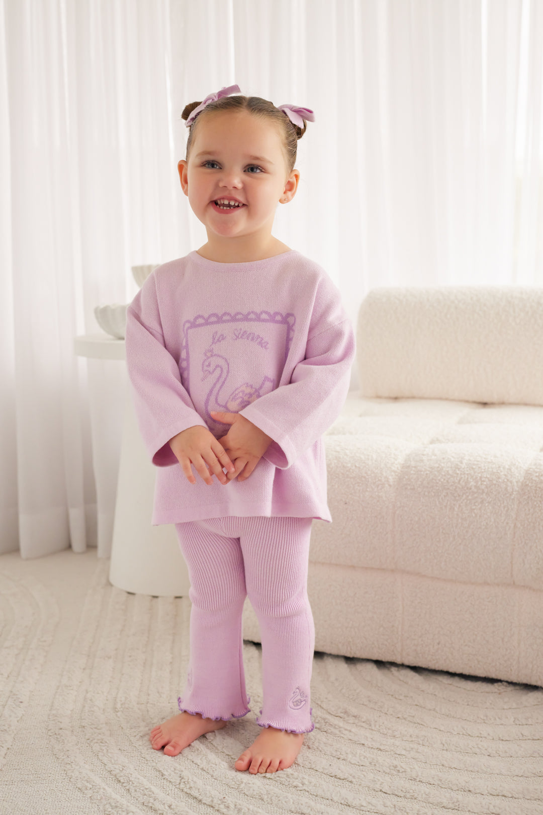 Knitted Long Sleeve Tee - Lavender