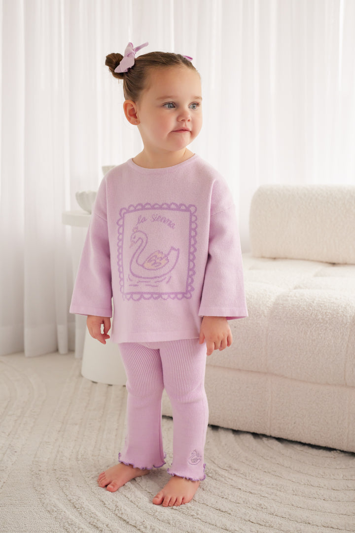 Knitted Long Sleeve Tee - Lavender
