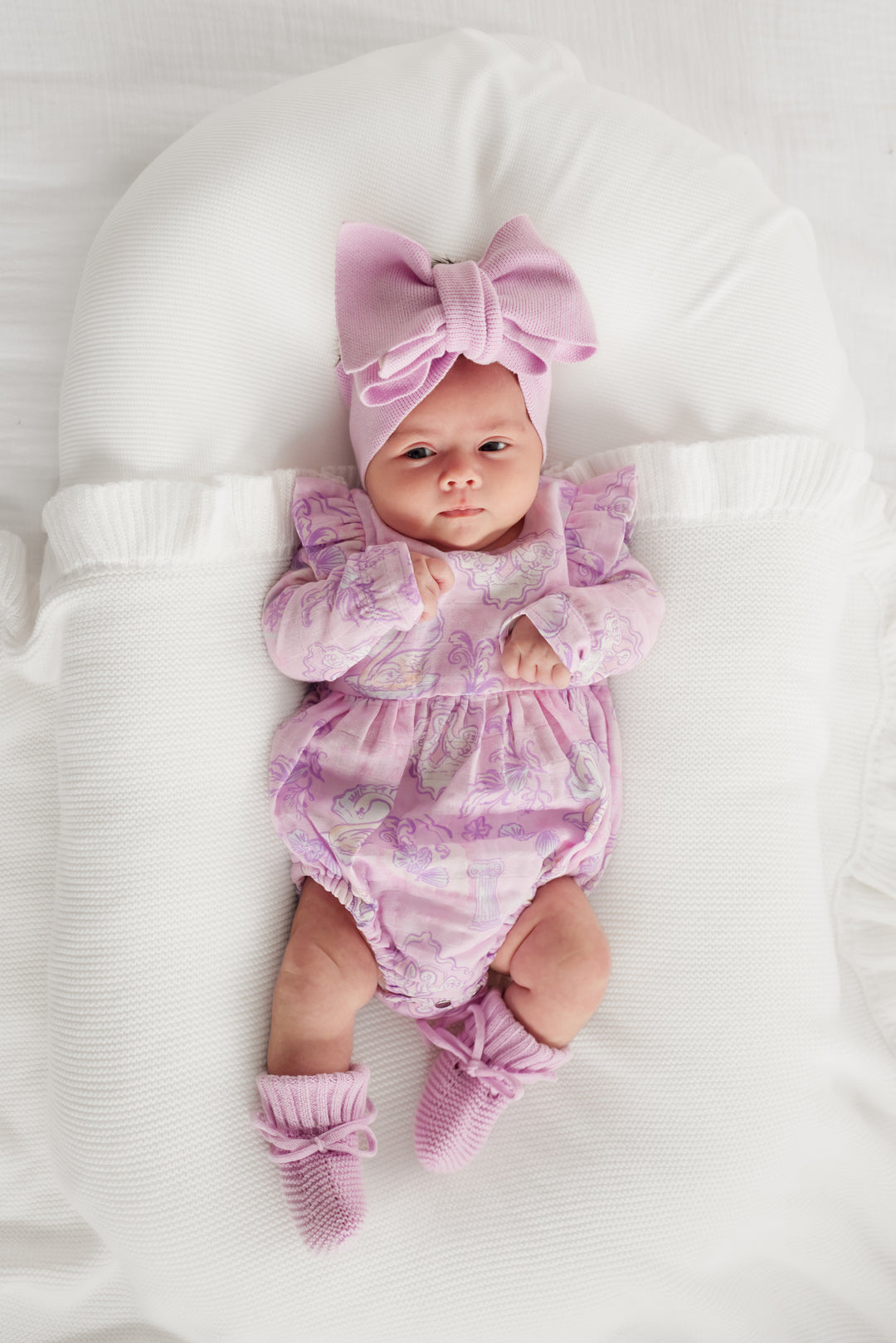Muslin Frill Romper - Swan