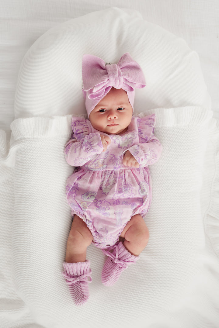 Muslin Frill Romper - Swan