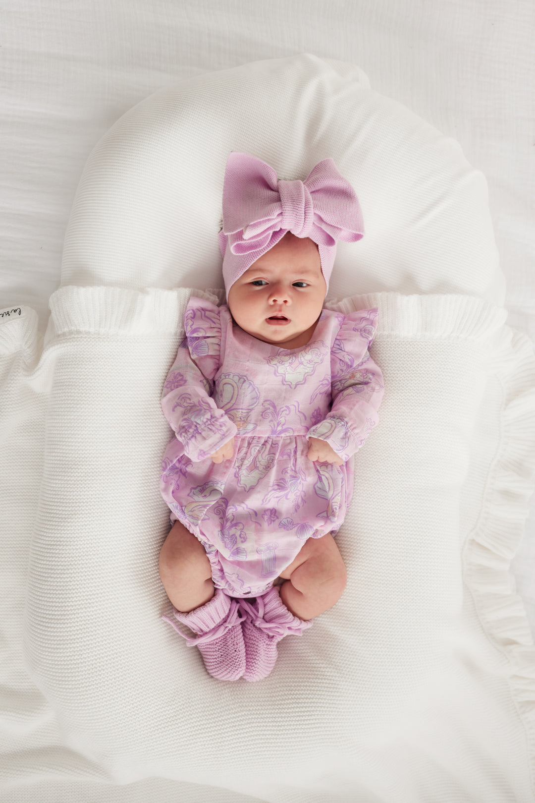 Muslin Frill Romper - Swan