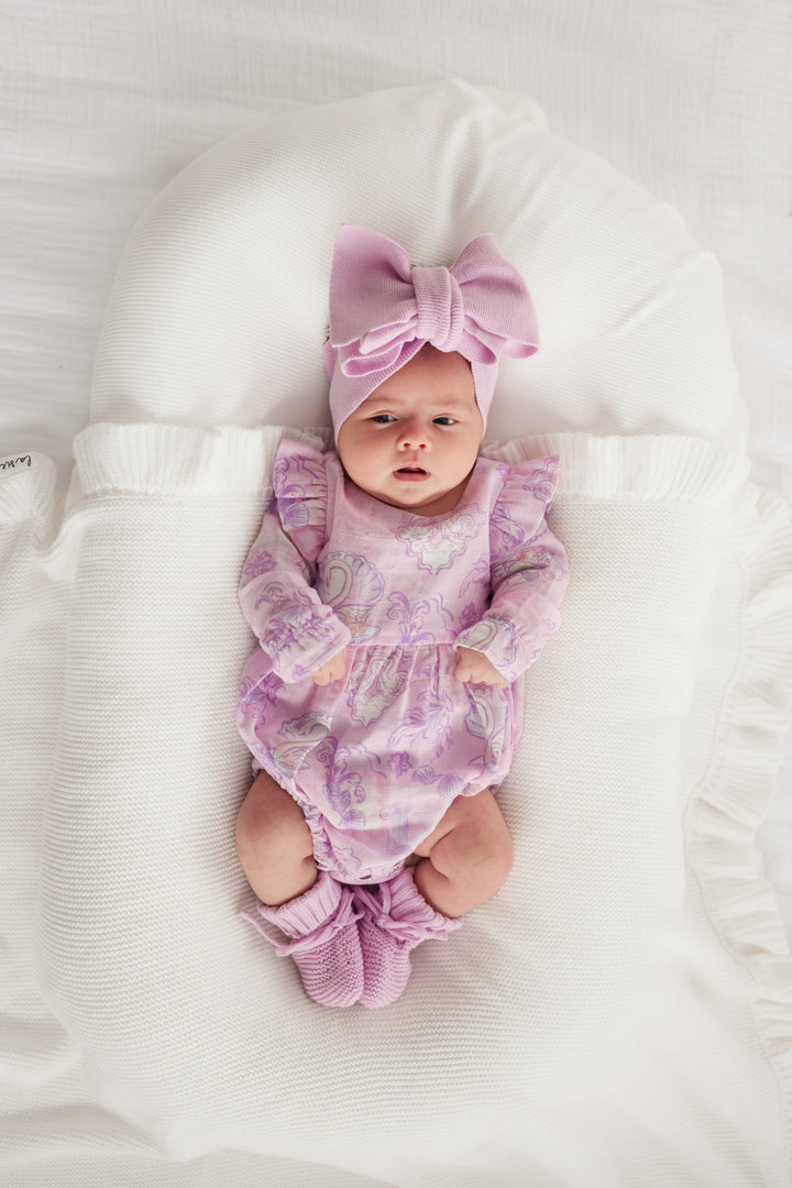 Muslin Frill Romper - Swan