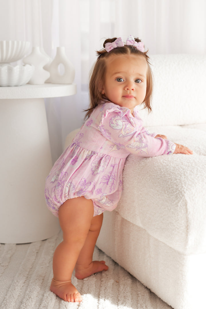 Muslin Frill Romper - Swan