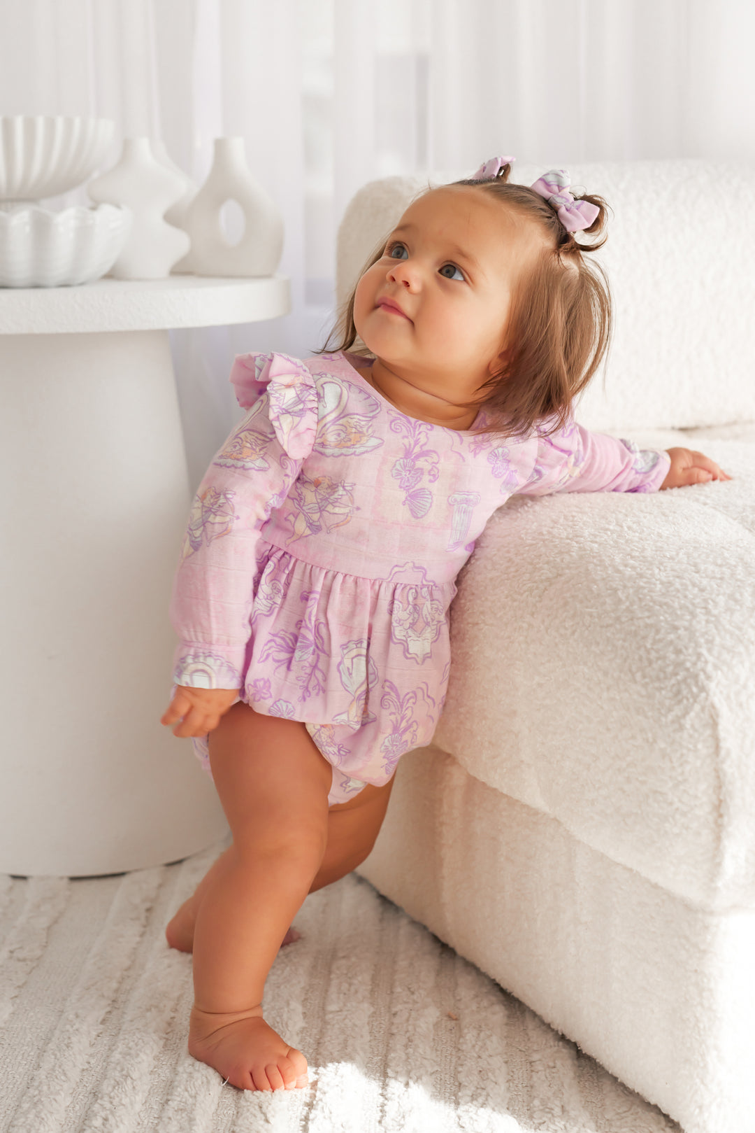Muslin Frill Romper - Swan