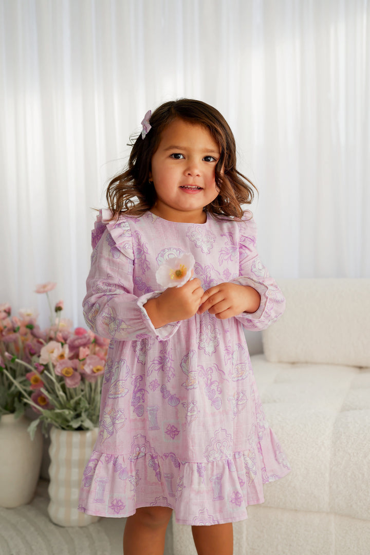 Muslin Ruffle Dress - Swan