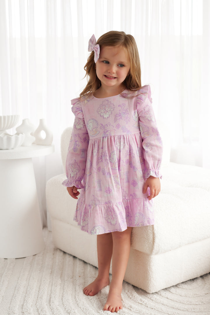 Muslin Ruffle Dress - Swan