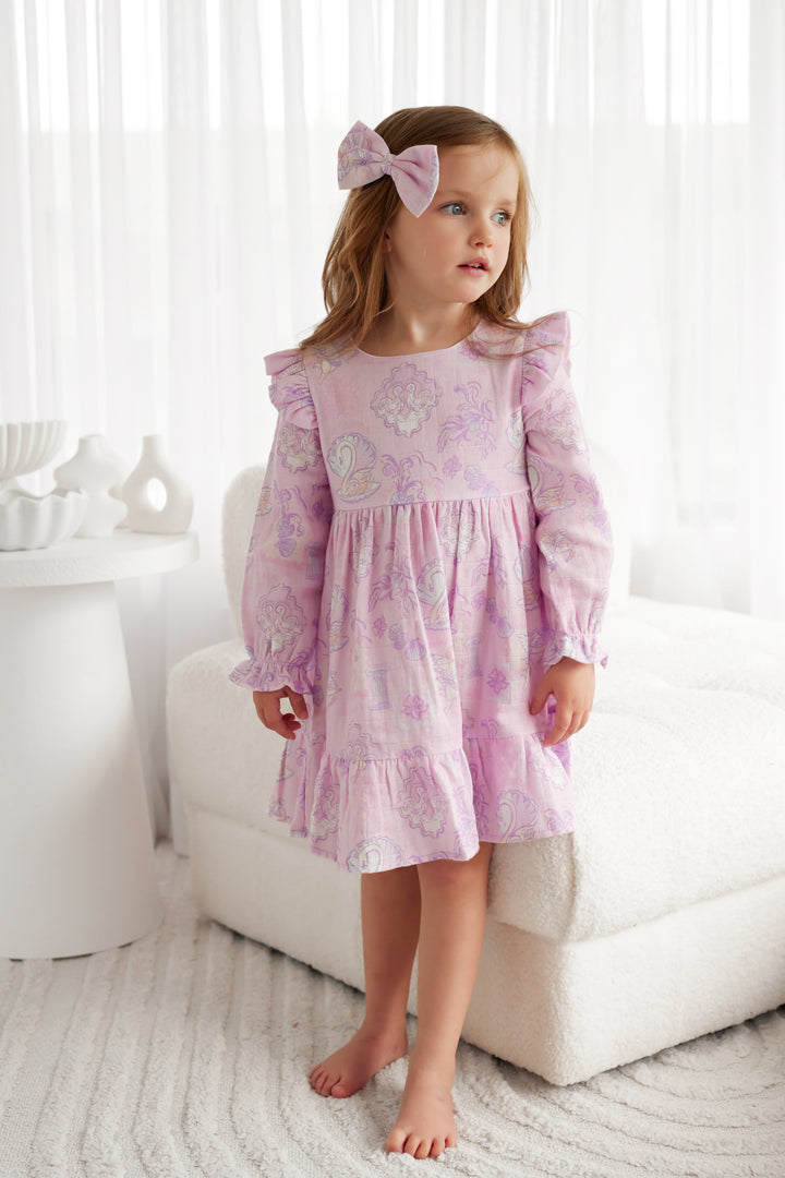 Muslin Ruffle Dress - Swan