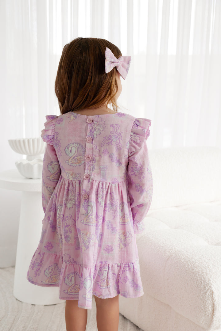 Muslin Ruffle Dress - Swan