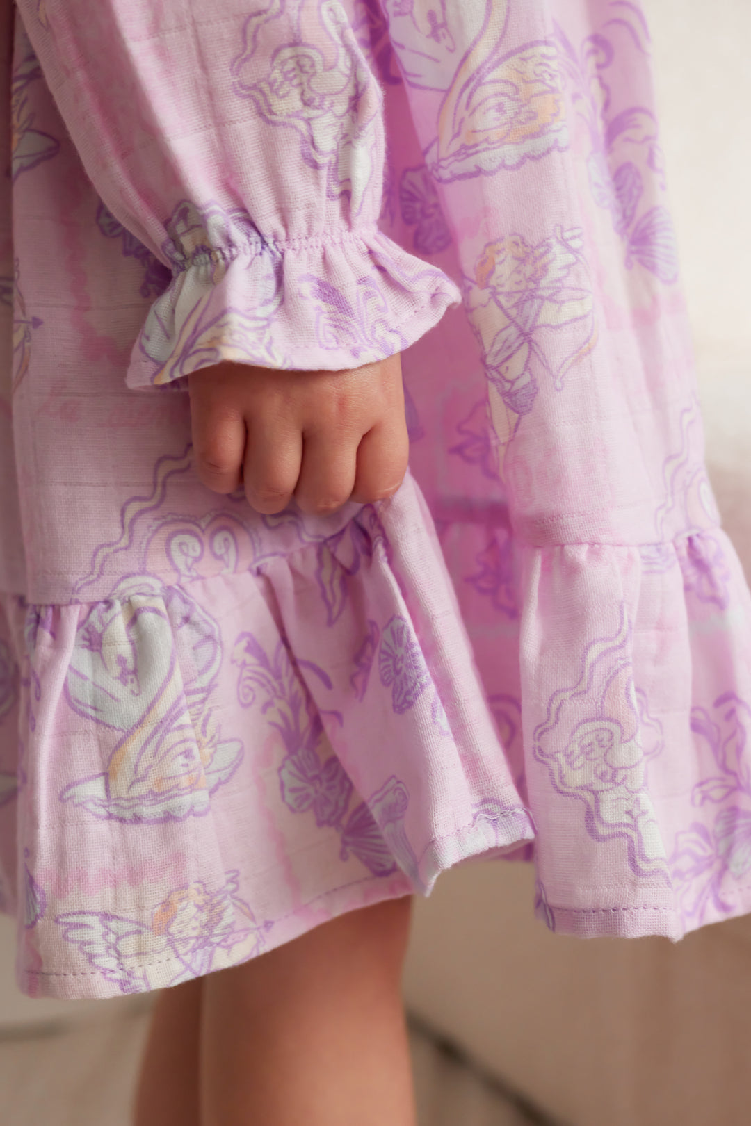 Muslin Ruffle Dress - Swan