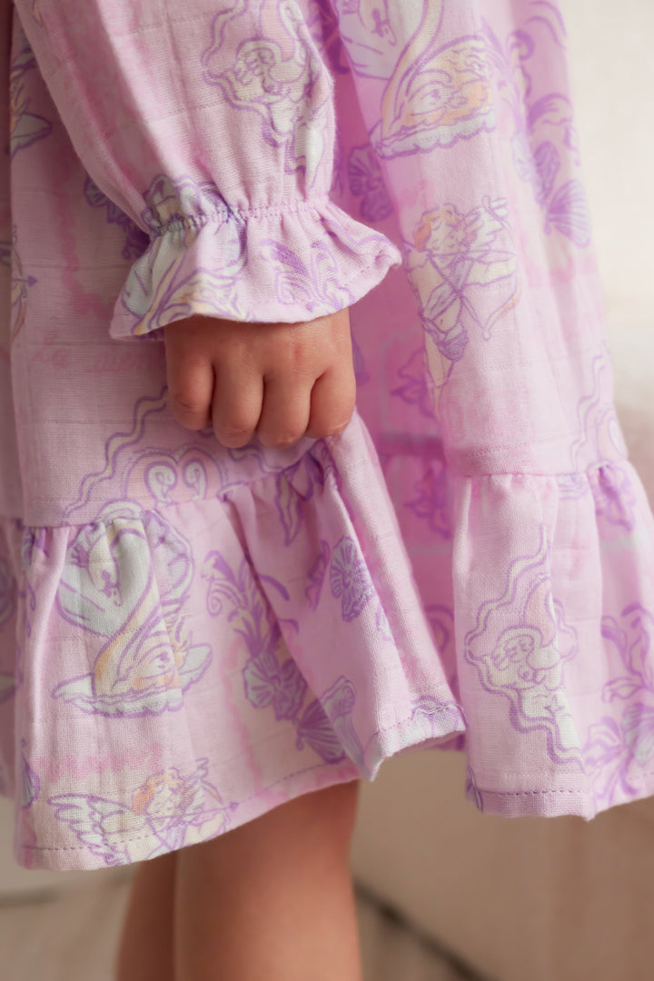Muslin Ruffle Dress - Swan