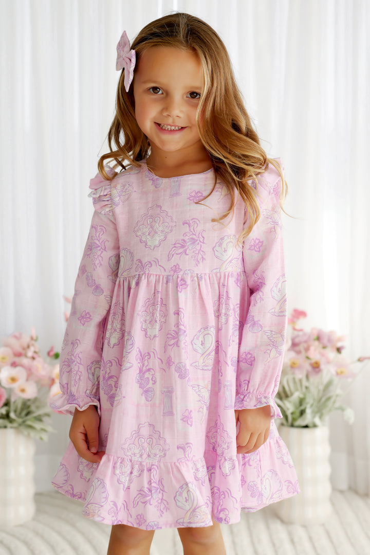 Muslin Ruffle Dress - Swan