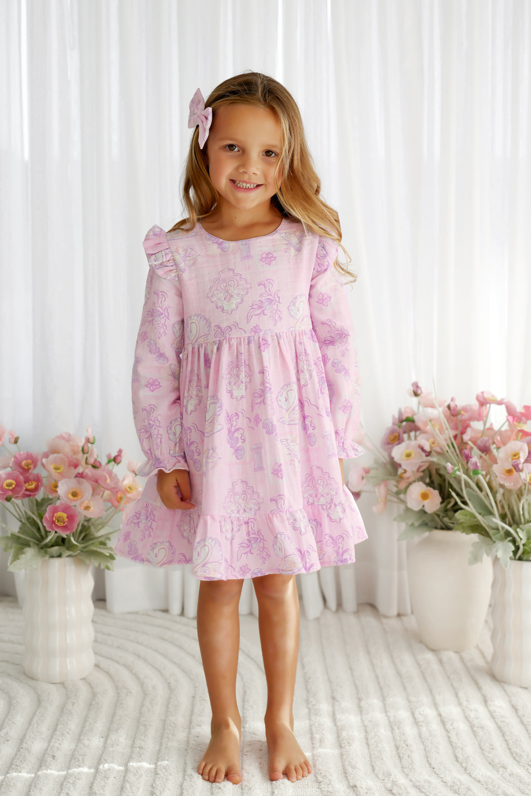 Muslin Ruffle Dress - Swan