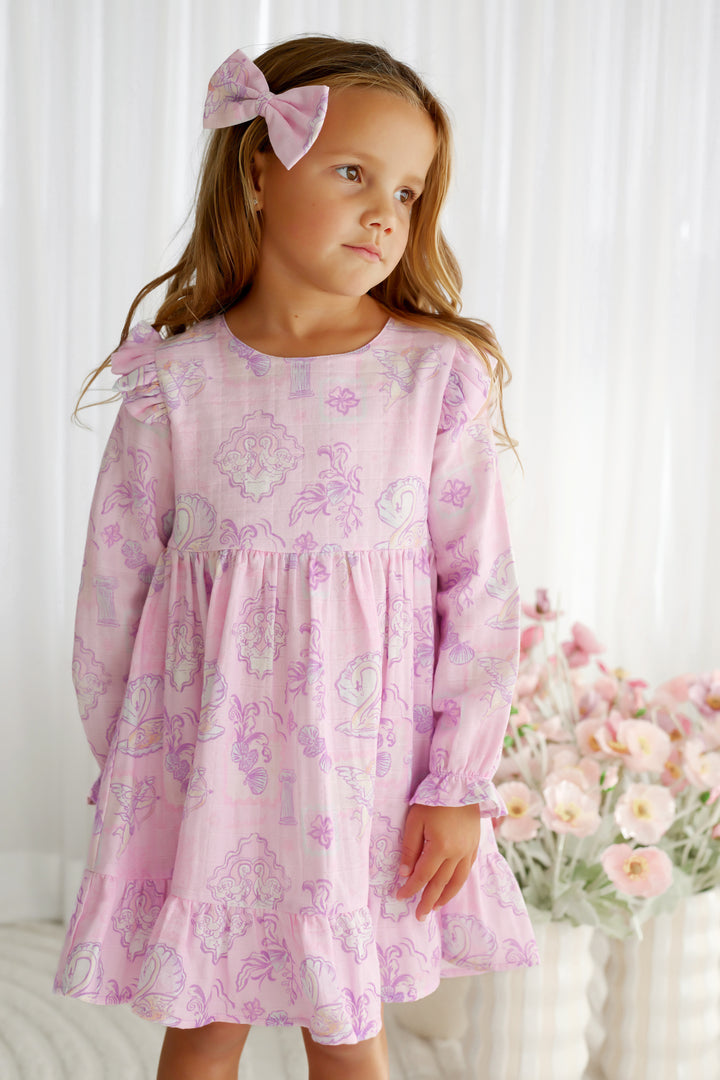 Muslin Ruffle Dress - Swan