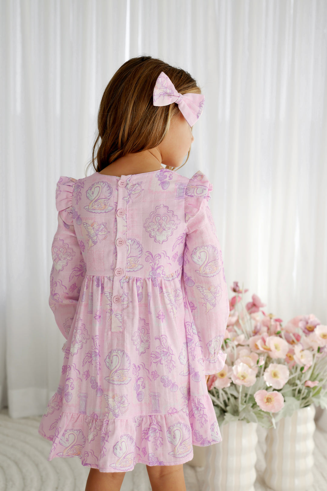 Muslin Ruffle Dress - Swan