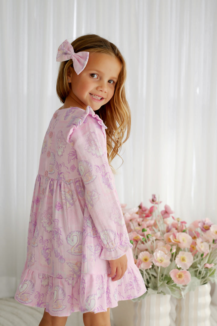 Muslin Ruffle Dress - Swan