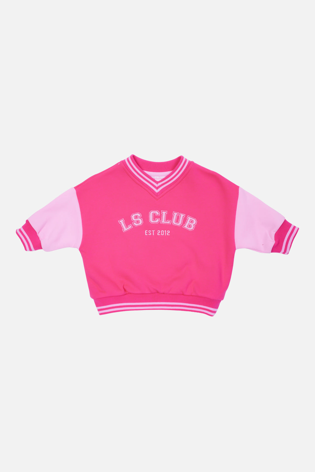 V Neck Logo Jumper - Pink