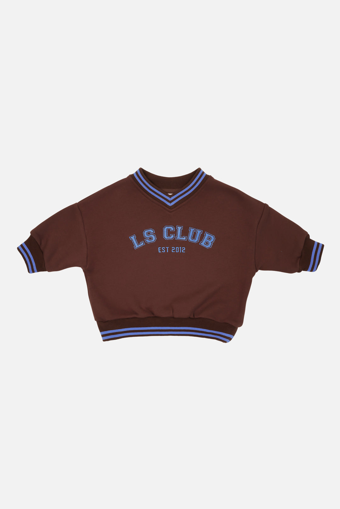 V Neck Logo Jumper - Chocolate