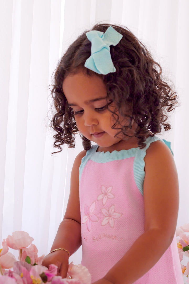 Knitted Mini Bows - Aqua