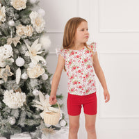 Floral Short Sleeve Flutter - Angelica