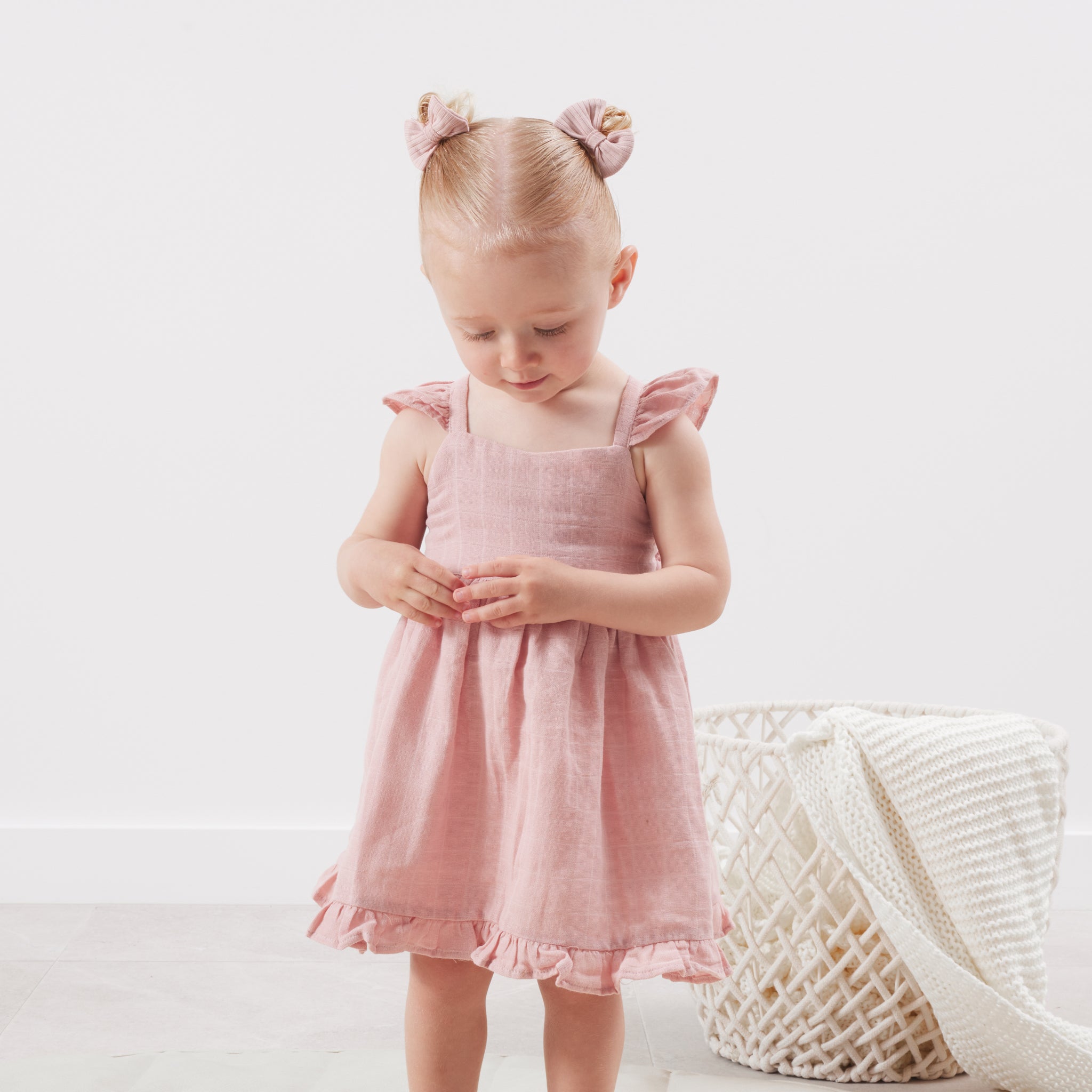 Muslin Sweetheart Dress - Rosewood