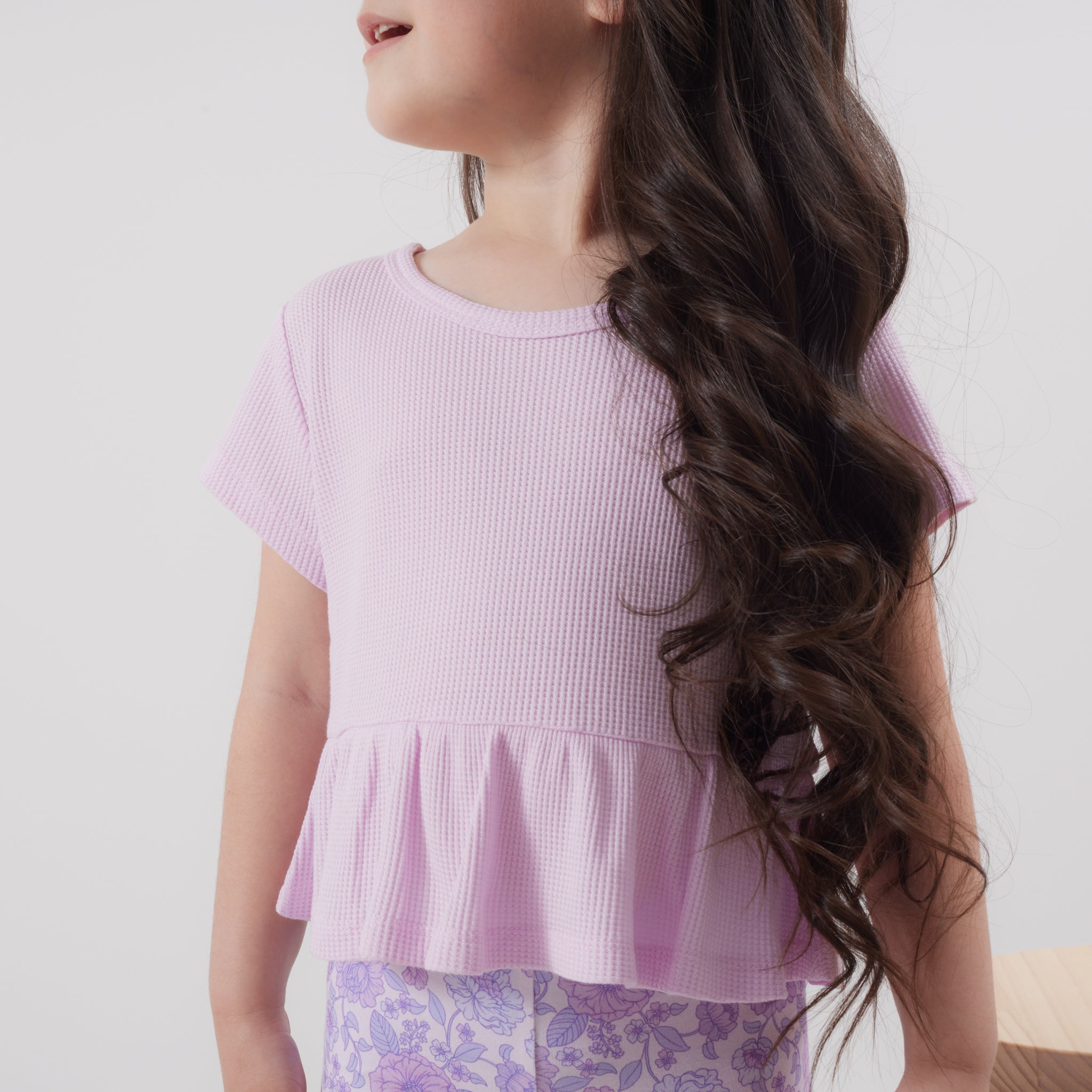 Ruffle Waffle Top - Sweetest Lilac