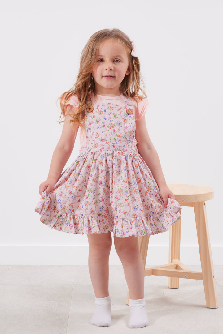 Floral Pinafore Dress - Erica